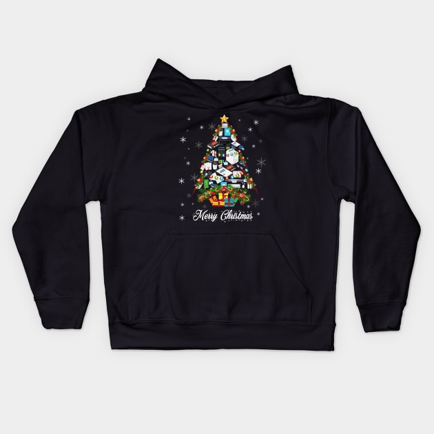 Funny Mery Christmas Accountant Tree Christmas Stars In Snow Kids Hoodie by Sinclairmccallsavd